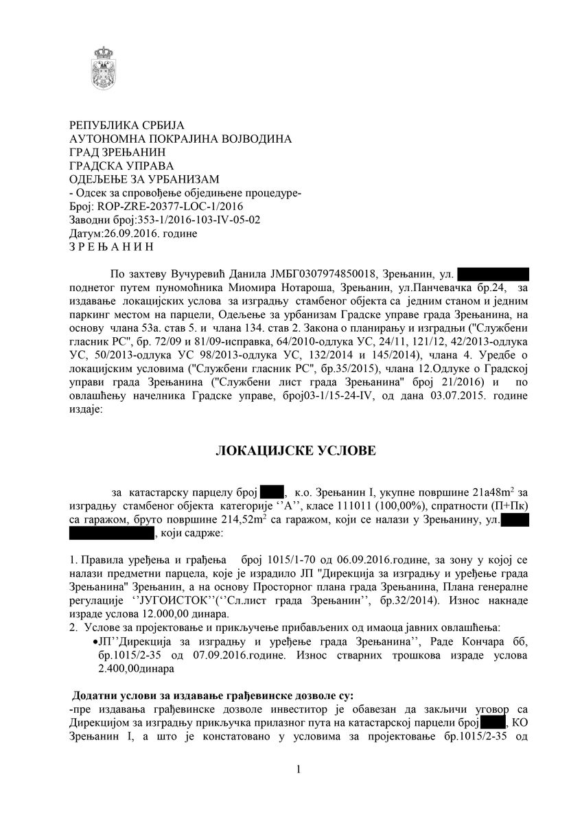 Lokacijski uslovi str 1 Lokacijski uslovi